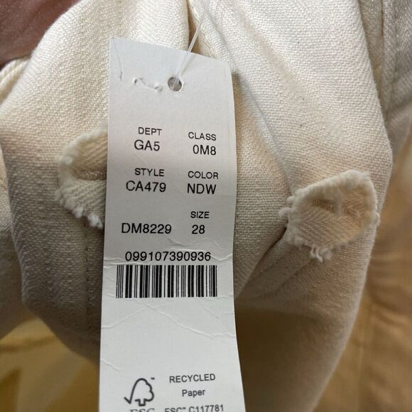 J.CREW Mini Skirt Women 28 Ecru Textured Denim NEW Button Front Pockets CA479 - Picture 12 of 15